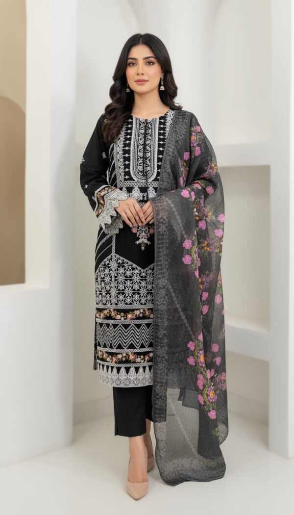 Fancy Embroidery Suit 3PC - Image 2