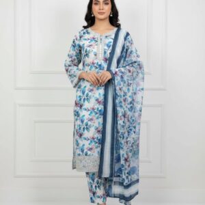 3PC Cotton Lawn Kurti Set