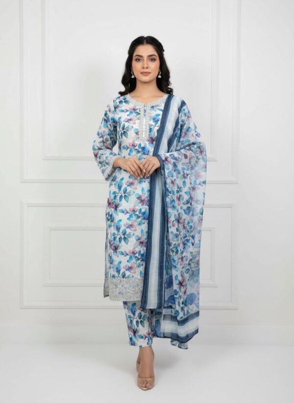 3PC Cotton Lawn Kurti Set